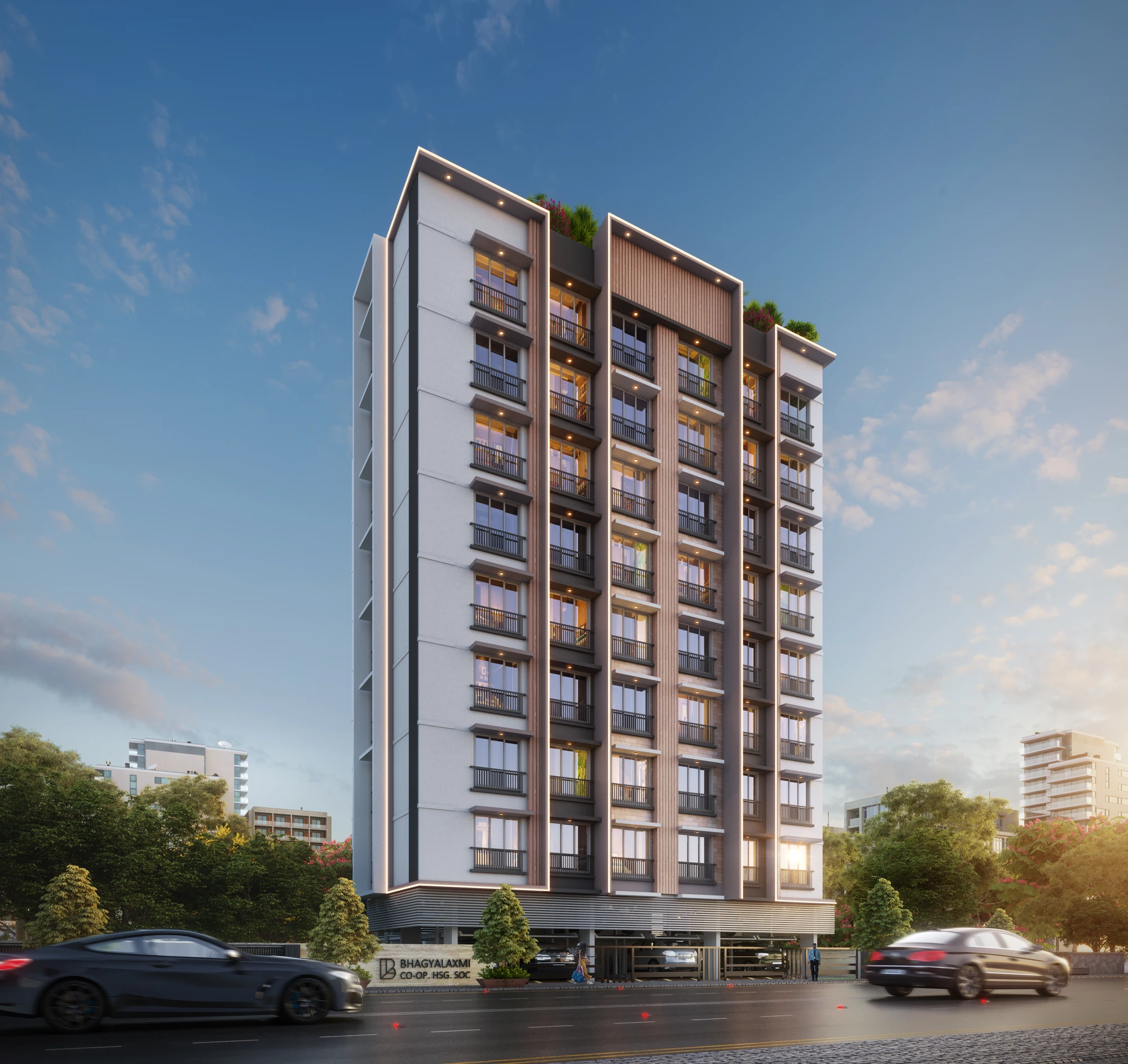 Elevation — rear, day