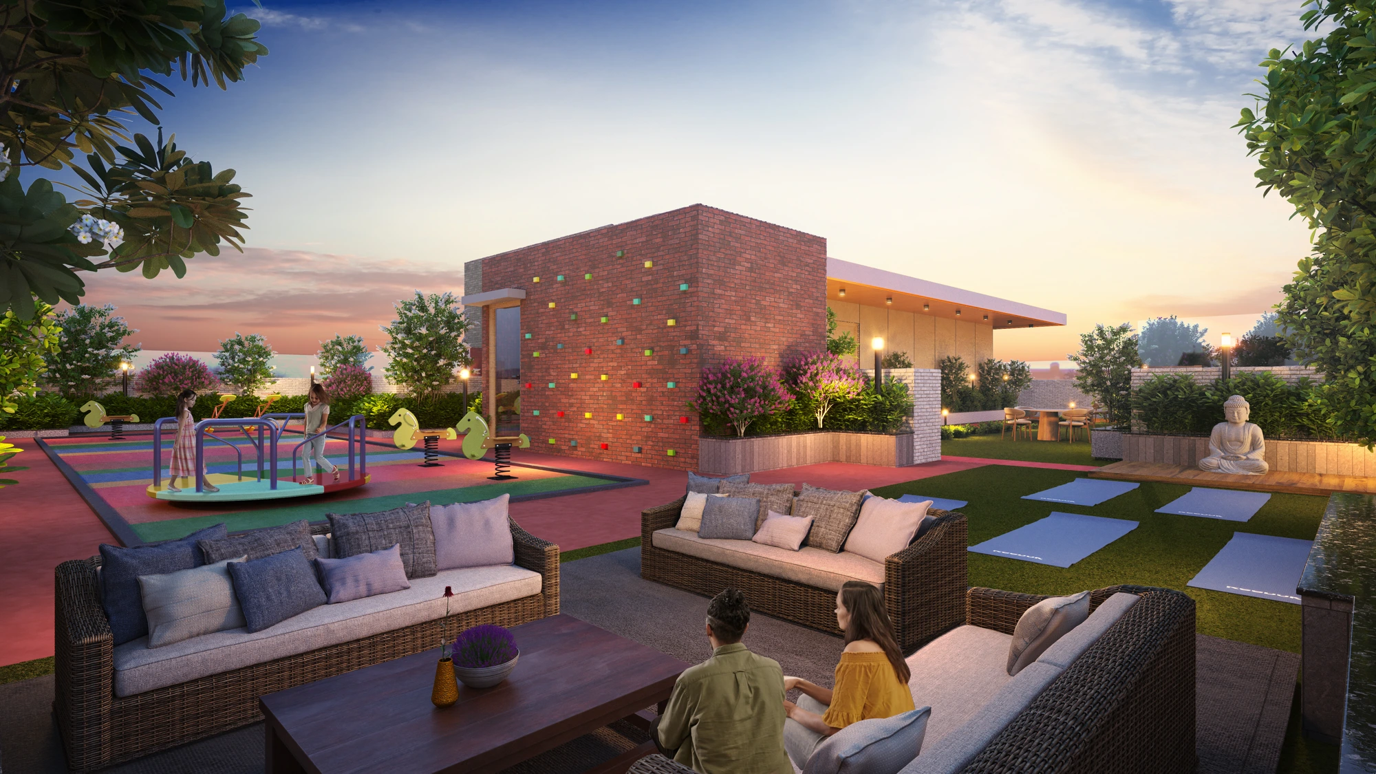 Open-to-sky lounge